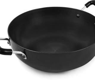 Cookie Hard Anodised Coated Non Stick Pan Kadhai 20 cm diameter 1.5 L capacity (Aluminium, Hard Anodised, Non-stick)
