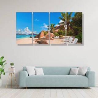 paper pebbles Digital Reprint 30 inch x 60 inch Painting (Without Frame, Pack of 4)